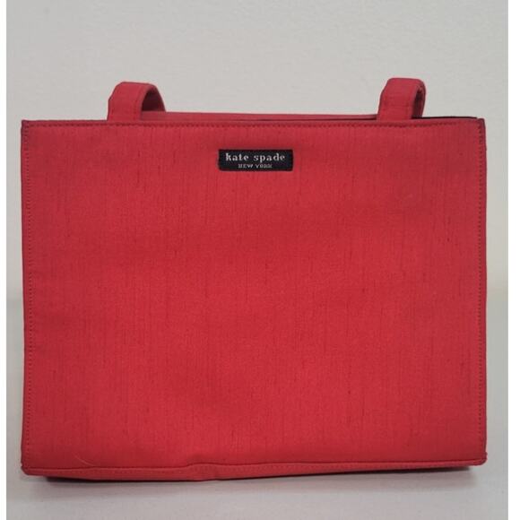 Kate Spade Red Handbag Small Double Straps Purse Satin Vintage Bag Snap Close - Picture 1 of 13